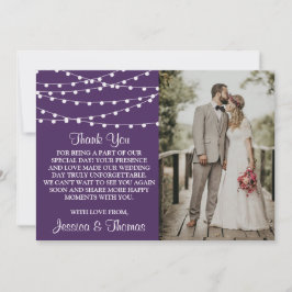 String Ljus on Lila Bröllop Collection Tack Kort