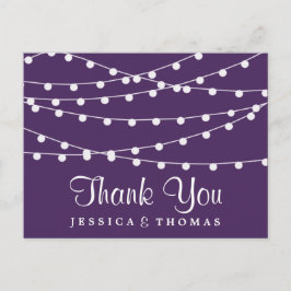 String Ljus on Lila Bröllop Collection Vykort