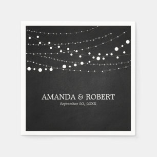 String Ljus på Rustic Chalk Bröllop Pappersservett