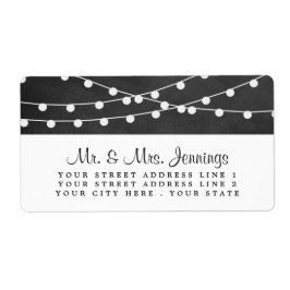 String Ljus på samlingen Chalkboard Bröllop Adressetikett