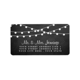 String Ljus på samlingen Chalkboard Bröllop Adressetikett