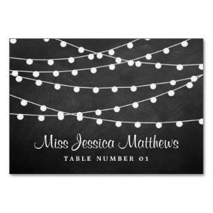 String Ljus på samlingen Chalkboard Bröllop Bordsnummer