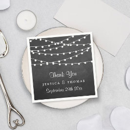 String Ljus på samlingen Chalkboard Bröllop Pappersservett