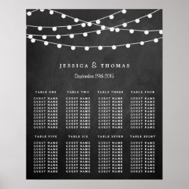 String Ljus på samlingen Chalkboard Bröllop Poster