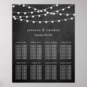 String Ljus på samlingen Chalkboard Bröllop Poster
