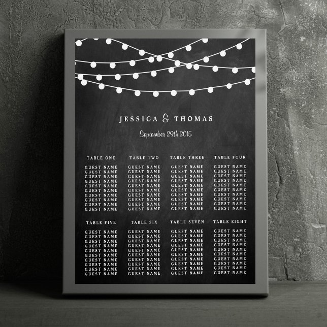 String Ljus på samlingen Chalkboard Bröllop Poster (Skapare uppladdad)