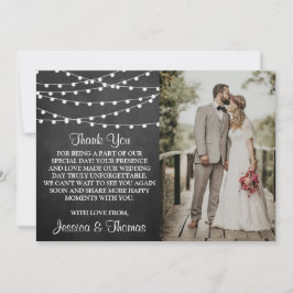 String Ljus på samlingen Chalkboard Bröllop Tack Kort