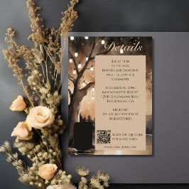 String Ljus på Träd Romantiskt Landsbyggsbröllop Tilläggskort