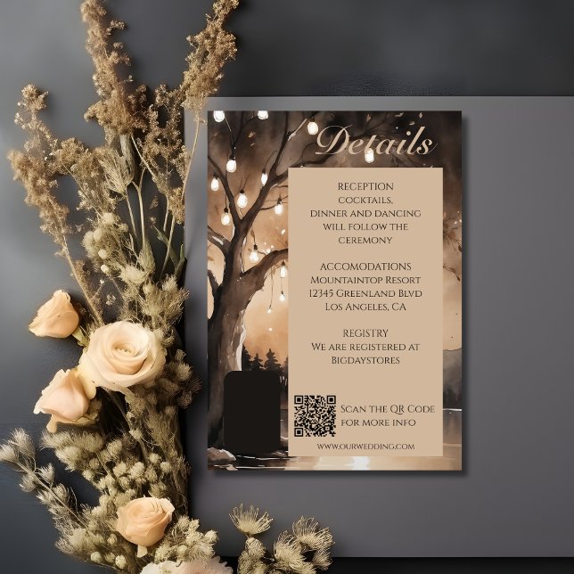 String Ljus på Träd Romantiskt Landsbyggsbröllop Tilläggskort (Skapare uppladdad)