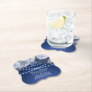 String ljus Personlig Blue Elegant bröllop Underlägg Papper