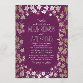String Ljus plum och Guld Garden Wedding Inbjudningar