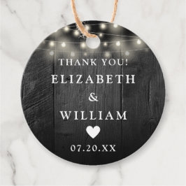 String Ljus Rustic Black Wood Barn Bröllop Gåvor Etiketter