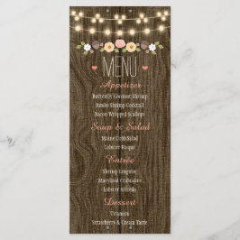 String Ljus Rustic Fall Wedding Menu Meny