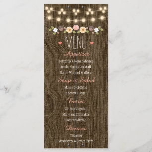  String Ljus Rustic Fall Wedding Menu Meny