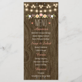 String Ljus Rustic Fall Wedding Menu Meny