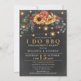 String Ljus Solblommor I DO BBQ Par Shower Inbjudningar