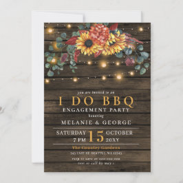 String Ljus Solblommor I DO BBQ Par Shower Inbjudningar