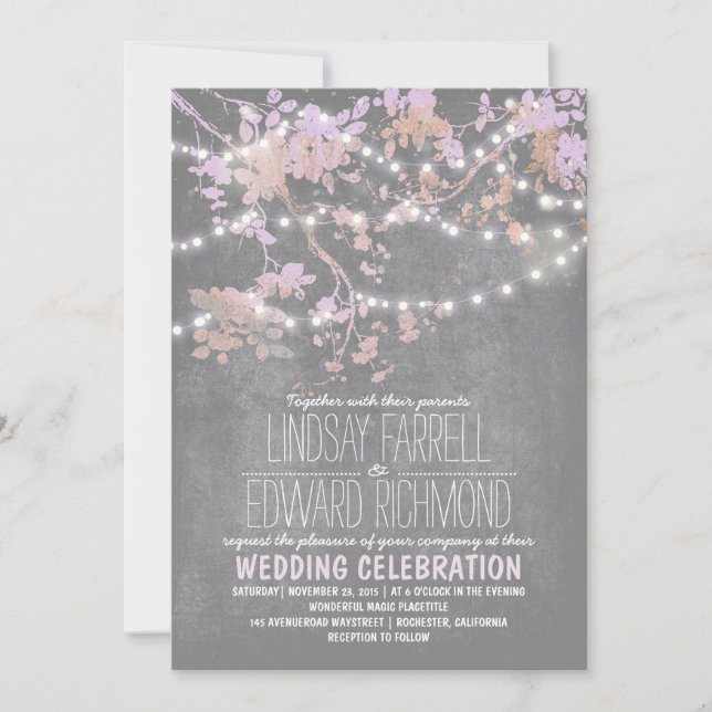 String ljus Söta och finare bröllopsinbjudningar Inbjudningar (Framsida)