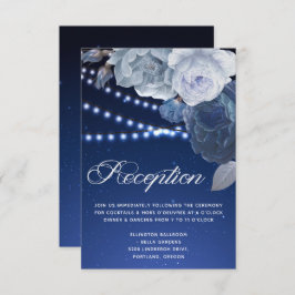 String ljus stjärnor Blue Elegant bröllop Mottagni Inbjudningar