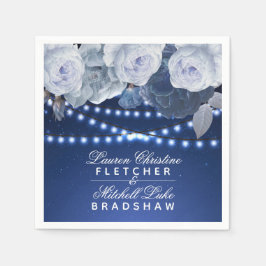 String ljus stjärnor Blue Elegant bröllop Pappersservett
