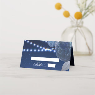 String ljus stjärnor Blue Elegant bröllop Placeringskort