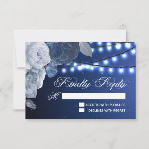String ljus stjärnor Blue Elegant OSA Kort