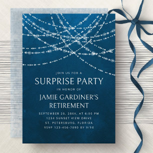 String Ljus Surprise Pension Party Inbjudningar