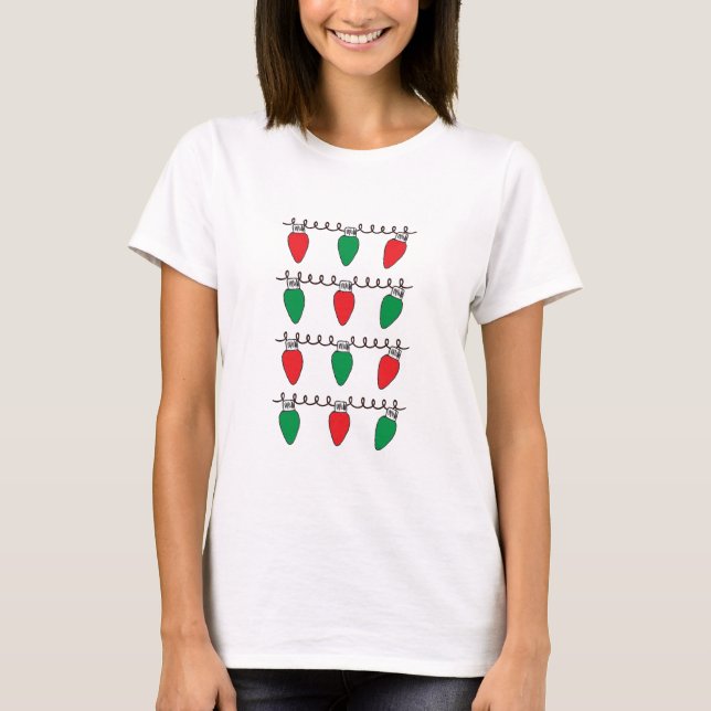 String Ljus Teckning julljus Bulb Teckning T Shirt (Framsida)