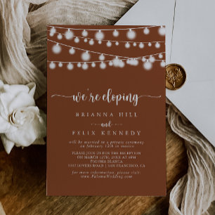 String Ljus Terracotta Elopement Recept Inbjudningar