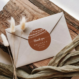 String Ljus Terracotta Tack Wedding Favor Runt Klistermärke