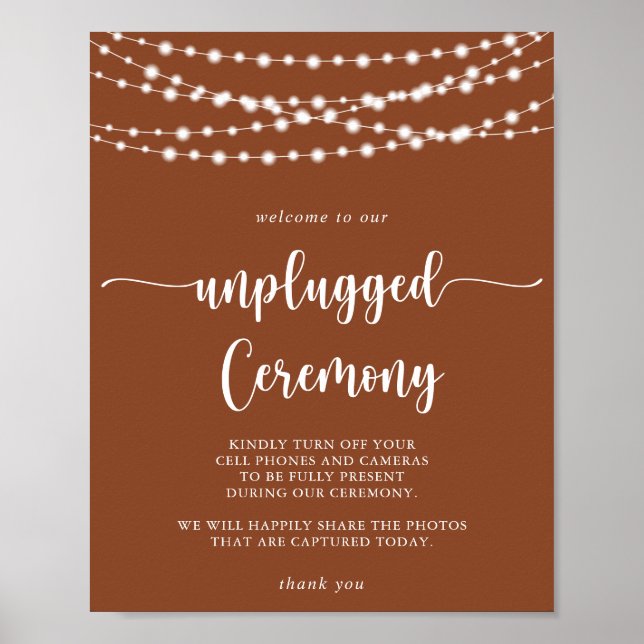String Ljus Terracotta Unplugged Ceremony Poster (Framsidan)