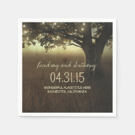 String ljus träd rustiska bröllop pappra blöjor pappersservett