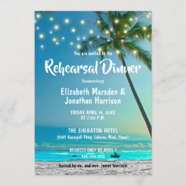 String Ljus Tropical Beach Rehearsal Middag Inbjudningar