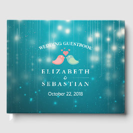 String Ljus Turcos Glitter Bröllop Guestbook Gästböcker