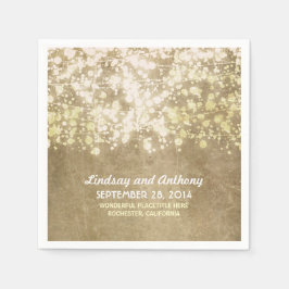 String ljus vintage guldblöjor av papper glitter pappersservett