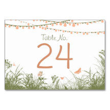 String Ljus Wildblommes Bordsnummer Card Ställe