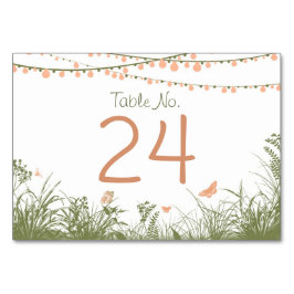 String Ljus Wildblommes Bordsnummer Card Ställe