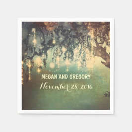 String Ljus Willow Träd Grenar Bröllop Pappersservett