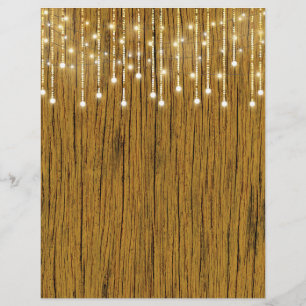 String Ljus & Wood Grain Scrapbook Papper