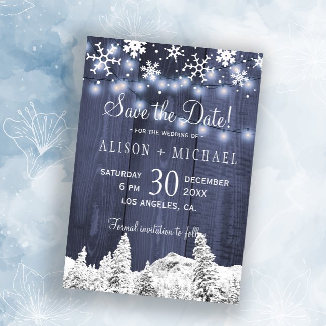 String ljus wood snöflingor spara datum bröllop spara datumet (Skapare uppladdad)