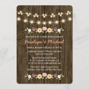 String of Ljus Fall Rustic Par Shower Inbjudningar