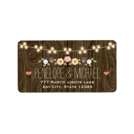 String of Ljus Rustic Fall Wedding Adressetikett