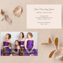 String Quartet Photo Template Musician  Rosa Visitkort