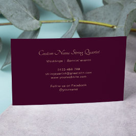 String Quartet Professionell Musician Burgundy Visitkort