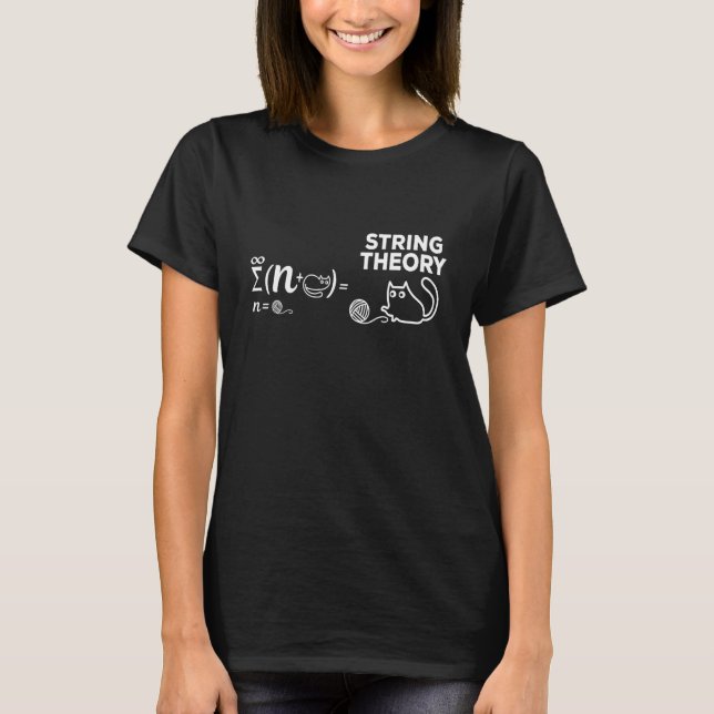String Teory Equation Cat Physics Enthusiast Sci T Shirt (Framsida)