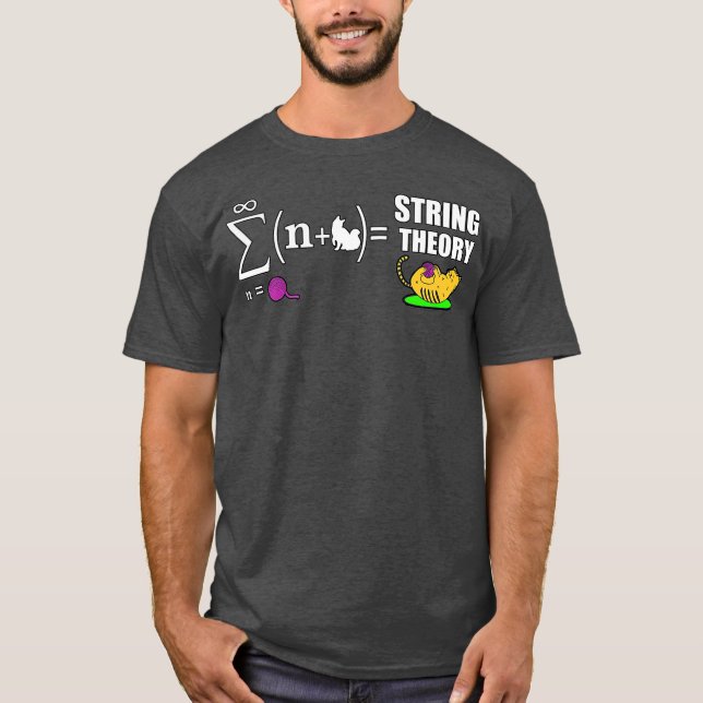 String Theory  Funny Cat Science Quantum Physics T Shirt (Framsida)