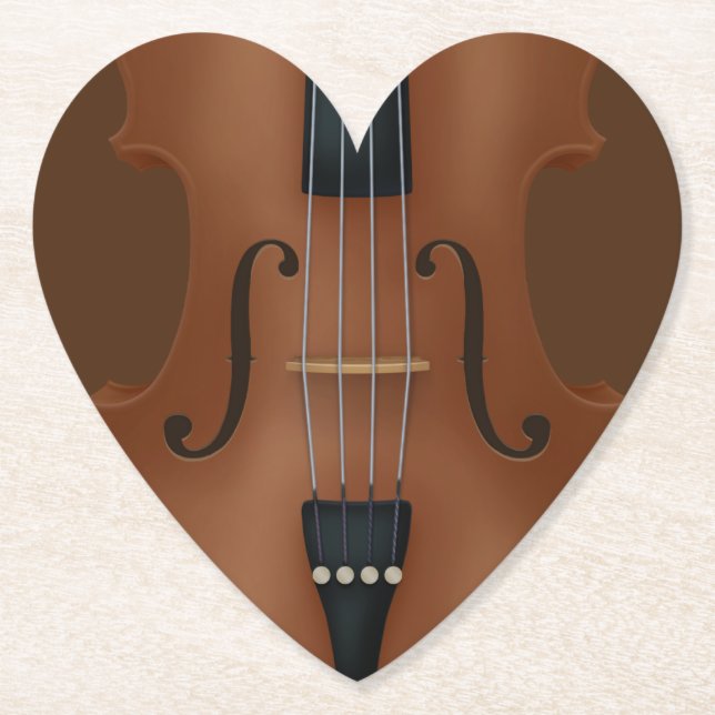 Stringed Instrument Cello Viola Violin Heart Underlägg Papper (Framsida)