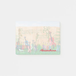 Stringed mångfärgat instrumenterar post-it block