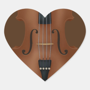 Stringed Musical Instrument Cello Violin Viola Hjärtformat Klistermärke