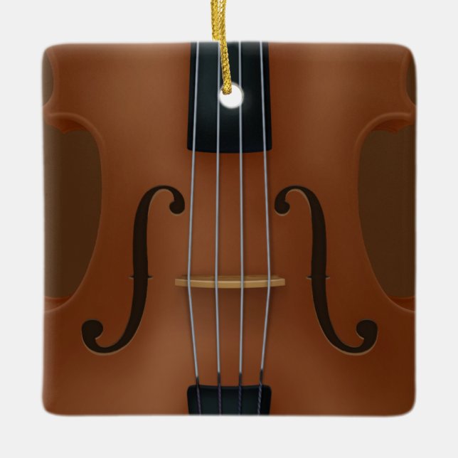 Stringed Musical Instrument Cello Violin Viola Julgransprydnad Keramik (Framsida)
